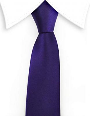 Gentleman Joe Satin Dark Purple Skinny Tie Multicolored