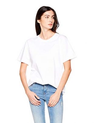 Lounge Beck White T Shirts for Women, Short-Sleeve T-Shirt Crewneck White T-Shirt