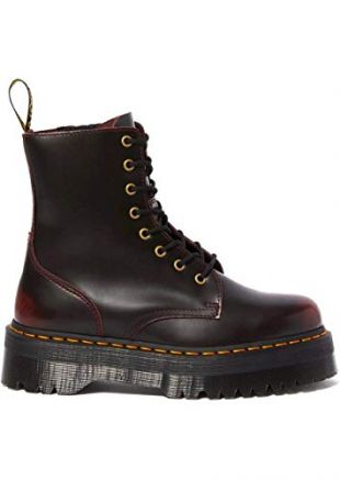 Dr. Martens Women's Jadon Arcadia Platform Leather Lace Up Boot Cherry Red-Cherry-5 Size 5