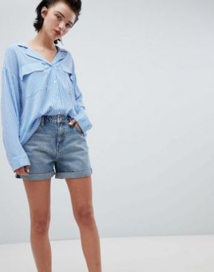 Weekday - Short boyfriend à ourlet roulé - Bleu week | ASOS