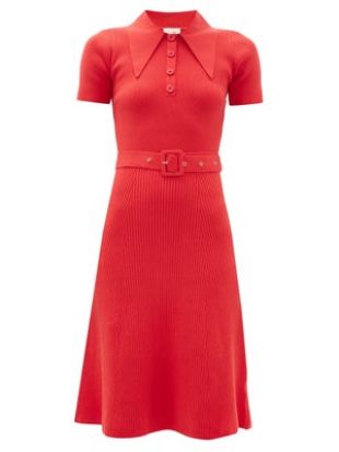 Red Ribbed Dress