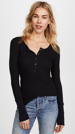 Black Henley Top
