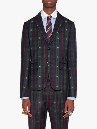 Gucci Check Bees Fabric Jacket