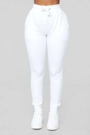 Fashion Nova - Sweatpants In White