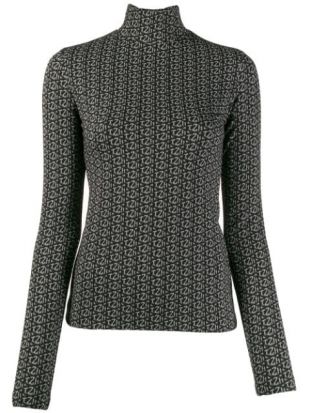 Gray Print­ed Sweater