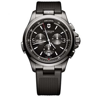 Victorinox Herren Chronograph Quarz Uhr mit Gummi Armband 241731