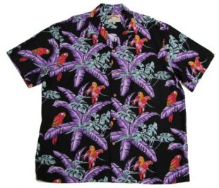 Paradise Found Herren T-Shirt Dschungelvogel Tom Selleck Magnum PI Rayon - Schwarz - Groß