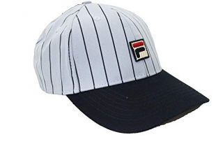 Fila Unisex Two Tone Striped Heritage Adjustable Baseball Cap hat with Embroidered Logo