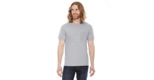 Grey Unisex Fine Jersey Pocket Short-Sleeve T-Shirt