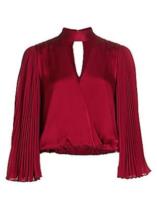 Bordeaux Pleated Crop Top