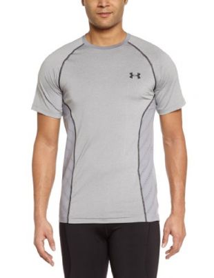 Under Armour HG Sonic ArmourVent T-Shirt manches courtes Homme True Gray Heather/Steel/Black FR : S (Taille Fabricant : SM)