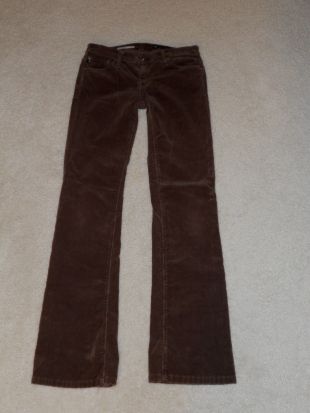 AG ADRIANO GOLDSCHMIED BROWN LOW RISE ANGEL BOOTCUT CORDUROY STRETCH JEANS 25 | eBay