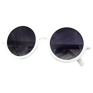 Lobzon Lunettes rondes en plastique pour Femme Vintage  -  blanc -