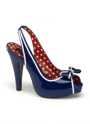 Blue Peep Toe Bettie Shoes by Pin Up Couture
