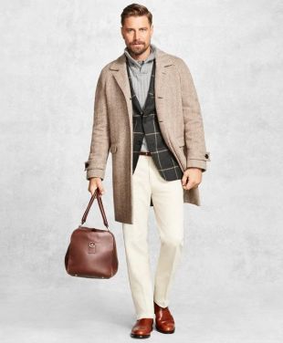 Golden Fleece® Herringbone Topcoat - Brooks Brothers