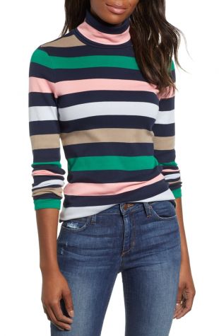 Striped Turtleneck Sweater