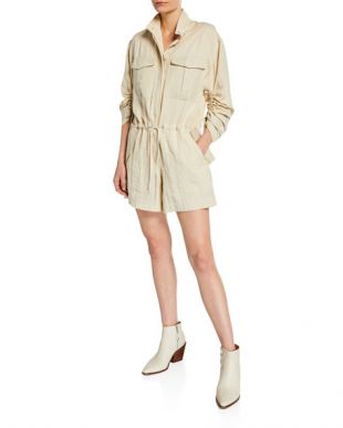 White Ruched Jumpsuit