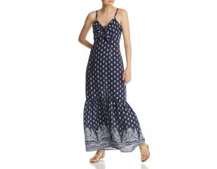 Navy Print Maxi Dress