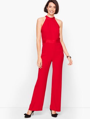 Satin Crepe Halter Jumpsuit