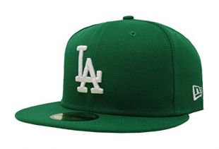 New Era 59Fifty MLB Basic Los Angeles Dodgers Green Fitted Headwear Cap (7 3/8)