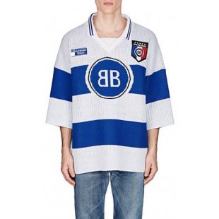 Bb-Logo Cotton-Blend Rugby Sweater in Blue