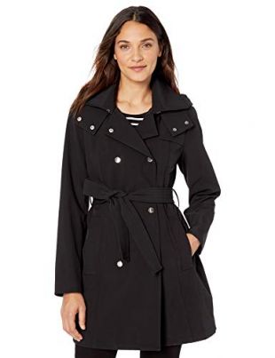 Vince Camuto - Vince Camuto Damen Stetchable Rain-Resistant Trench Coat ...