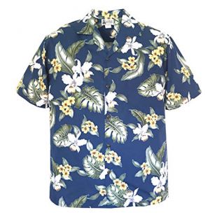 Aloha Republic - Aloha Republic Camisa Hawaiana de orquídeas Vintage ...