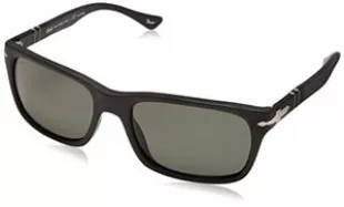 PO3048S Rectangular Sunglasses, Black/Green Polarized, 58 mm