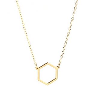 Deidreamers 925 Sterling Silver Hexagon Pendant Necklace