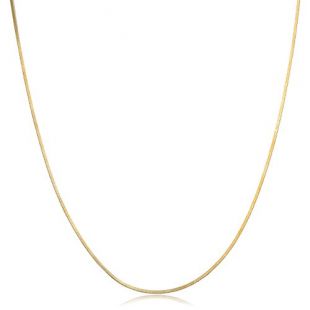 Kooljewelry 14k Yellow Gold 0.9 mm Square Snake Chain Necklace (yellow gold or white gold)