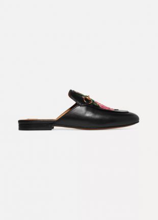Princetown Appliquéd Leather Slippers