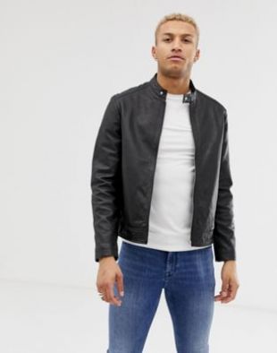 Perfecto de course en cuir - Noir