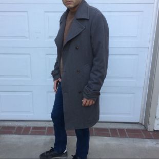 Gray Wool Trench Coat