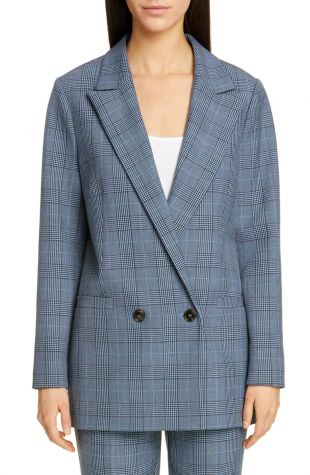 Blue Plaid Suiting Blazer