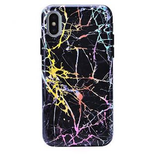Velvet Caviar Holographic Black Marble iPhone Xs Case/iPhone X Color Changing Case - Protective Cover - Cute Phone Cases for Girls, Women [Drop Test Certified]