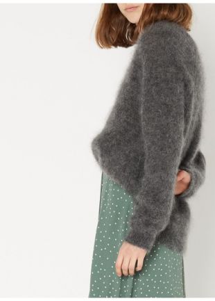 PULL COL V EN MOHAIR ARDOISE DES PETITS HAUTS - FEMME | Place des Tendances