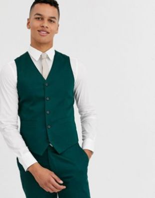 ASOS DESIGN - Mariage - Veston de costume slim en coton - Vert forêt | ASOS