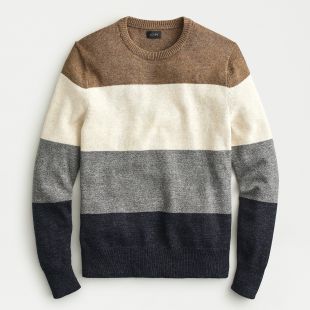 Cotton-wool stripe crewneck sweater