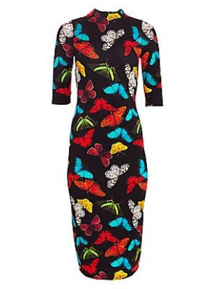 Alice + Olivia - Delora Fitted Butterfly-Print Dress