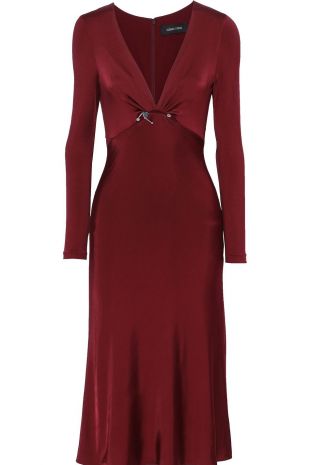 Cutout Embellished Satin Jersey Midi Dress
