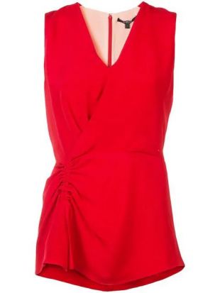 Sleeveless Asymmetrical Ruched Blouse
