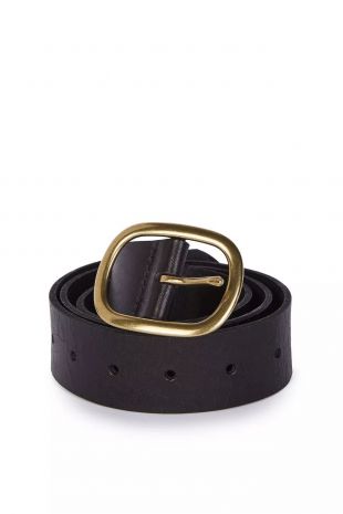 Oval Leather Jeans Belt