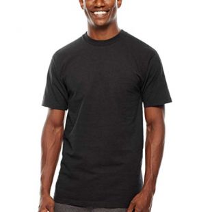 Stafford 100% Heavyweight Cotton Crew Neck Black T-Shirts Pack of 2