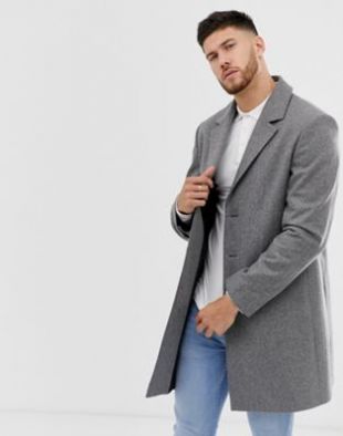 ASOS DESIGN - Pardessus en mélange de laine - Gris clair | ASOS