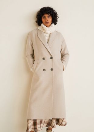 Unstructured wool-blend coat