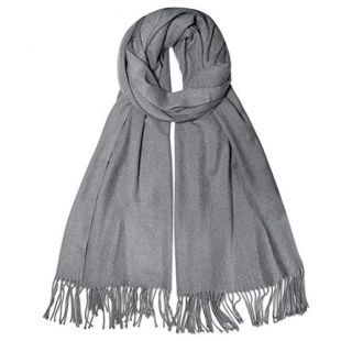 SOJOS Womens Large Soft Cashmere Feel Pashmina Shawls Wraps Winter Scarf SC304 with Dark Grey