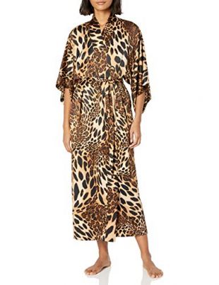 Natori Damen Printed Charmeuse Robe Bademantel