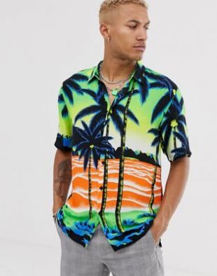 Bershka - T-shirt manches courtes à imprimé palmier | ASOS