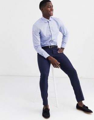 Selected Homme - Chemise coupe slim à carreaux vichy - Bleu | ASOS