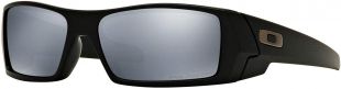 Oakley Men's OO9014 Gascan Rectangular Sunglasses, Matte Black / Ruby Iridium Lens, 54 mm